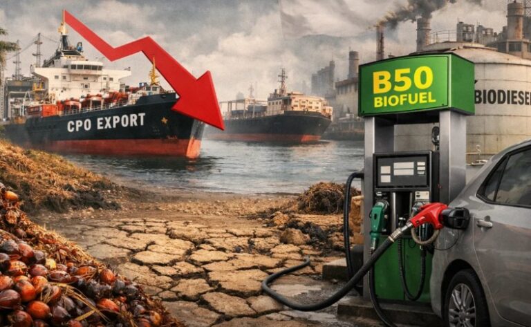 Ekspor CPO Indonesia Tertekan di 2026: Produksi Sawit Stagnan dan Dampak Mandatori B50